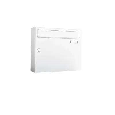 Produktbild von allebacker Wandbriefkasten 'Berlin' aus Stahlblech/Aluminium, für 1 Wohneinheit, ca. (BxHxT) 370 x 325 x 110 cm, RAL-Farbe 9016 Verkehrsweiß