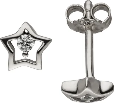 Produktbild von JOBO Kinder Ohrstecker Stern 925 Sterling Silber 2 Zirkonia Kinderohrringe