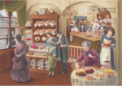 Immagine prodotto di Mini calendario dell'Avvento "Pasticceria natalizia nostalgica" 17x12 cm