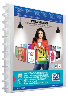 Imagen del producto de Oxford 100205600, álbum de hojas Oxford, sistema Vario-Zipp, marca POLYVISION, transparente e incoloro