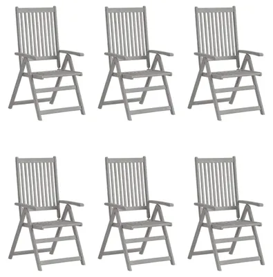 Produktbild von vidaXL Hochlehner Verstellbar 6 Stk. mit Auflagen Massivholz Akazie