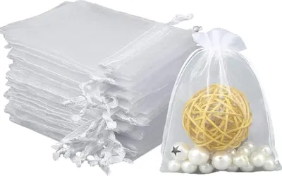 Produktbild von 100 Stück Organzasäckchen 9 x 12 cm für Geschenke und Schmuck