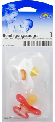 Obrázek produktu pro Dudlík Baby-Frank 1 latexový třešňový bílý/červený 0-6 měsíců, 2 dudlíky