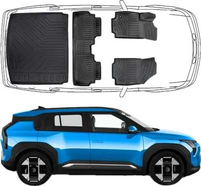 Produktbild von 3D Auto Fußmatten & Untere Kofferraumwanne Set Kompatibel mit KIA EV3 ab 2024