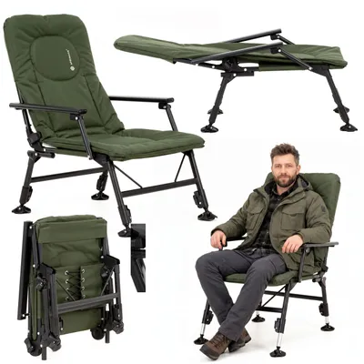 Produktbild von Springos® Klappstuhl – Camping, Angeln, Strand, 5 Positionen, 140 kg mit Ablage