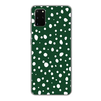 Produktbild von MuchoWow® Handyhülle Schutzhülle Hülle für Samsung Galaxy S20 Plus Polka dots - Weiß - Grün Silikon Softcase Handy Hülle - Hartschale