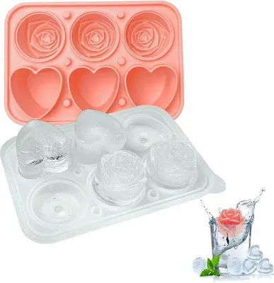 Obrázek produktu pro Silikonová forma na kostky ledu s víkem, bez BPA, 5 cm, na whisky a koktejly
