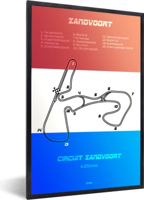 Produktbild von MuchoWow® MuchoWow® Gerahmtes Poster F1 - Zandvoort - Rennstrecke 60x90 cm - Poster mit zchwarzem Bilderrahmen - Kunst