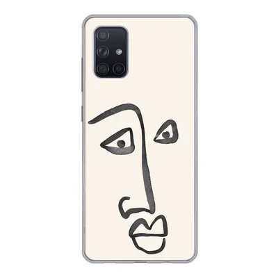 Produktbild von MuchoWow® Handyhülle Schutzhülle Hülle für Samsung Galaxy A51 Gesicht - Augen - Strichzeichnung Silikon Softcase Handy Hülle - Schutzabdeckung
