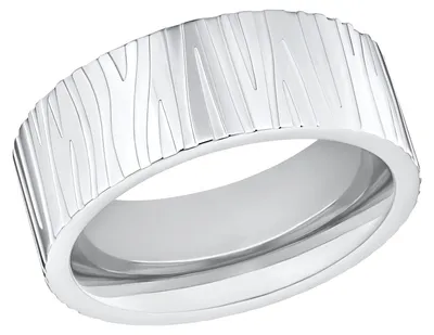 Produktbild von s.Oliver Damenring aus Edelstahl mit gestreiftem Muster (Größe: 52mm)