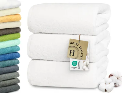 Produktbild von Duschtücher 3er Set, weiß, 70x140 cm, 100% Baumwolle