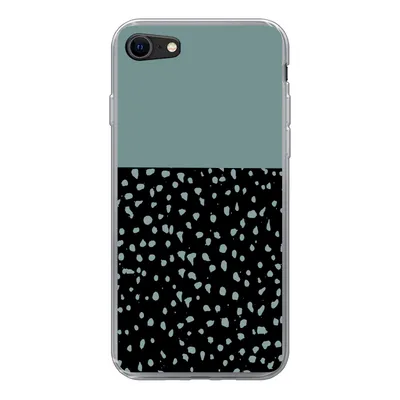 Produktbild von MuchoWow® Handyhülle Schutzhülle Hülle für iPhone 8 Polka dots - Grün - Schwarz Silikon Softcase Handy Hülle - Schutzhaube