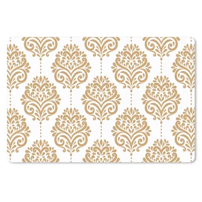 Produktbild von MuchoWow® Schreibtischunterlage Vintage - Blumen - Gold - Design 60x40 cm - XXL Mauspad - Großes Mauspad