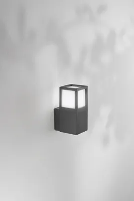 Produktbild von Außenlampe Aluminium 24,5 cm hoch IP54 Dunkelgrau Weiß E27 Gartenbeleuchtung