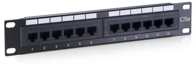 Immagine prodotto di Pannello patch non schermato a 12 porte Cat.5e, nero