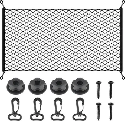 Produktbild von Auto-Kofferraumnetz, für die meisten Fahrzeugtypen, mit 4 Haken, schwarz, 110 x 60 cm