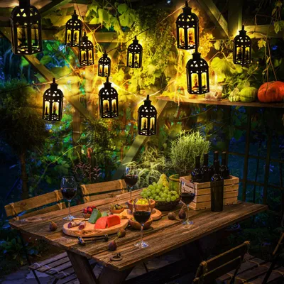 Produktbild von LED Solar Lichterkette, 10x Laterne, orientalisch, L 200 cm