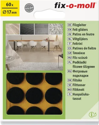 Produktbild von Filzgleiter rund 17mm Big Pack braun fix-o-moll