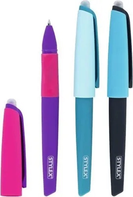 Produktbild von Stylex Korrektur Gelschreiber - 0,7 mm - radierbar - Schreibfarbe blau - farbig sortiert