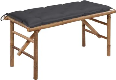 Image de The Living Store Banc de jardin pliable avec support 118 cm Bambou