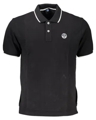 Produktbild von Herren Kurzarm-Poloshirt Schwarz mit Kontrastdetails & Applikation