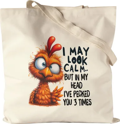 Produktbild von I May Look Calm Grumpy Vogel Jutebeutel Lustig Geschenkidee für Morgenmuffel