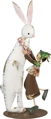 Produktbild von Clayre & Eef Dekorationsfigur Kaninchen 57 cm Weiß Metall