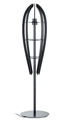 Zdjęcie produktu dla Lampka podłogowa Plywood 120x32x32 cm czarna sklejka metal styl boho 1xE27 60W