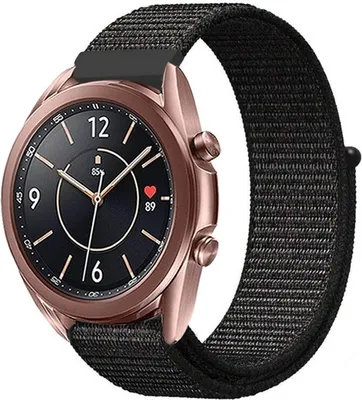 Produktbild von Strap-it Samsung Galaxy Watch 3 41mm Nylon Armband (Schwarz)
