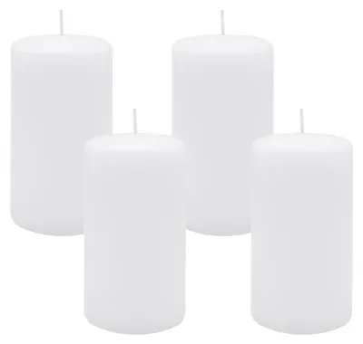 Produktbild von Stumpenkerzen Weiß 130 x 70 mm, 4 Stück