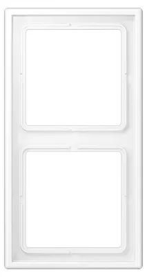 Produktbild von Jung Rahmen 2-fach, LS 990, IP 44, Duroplast lackiert, schneeweiß matt, senkrechte und, 1 Stk.