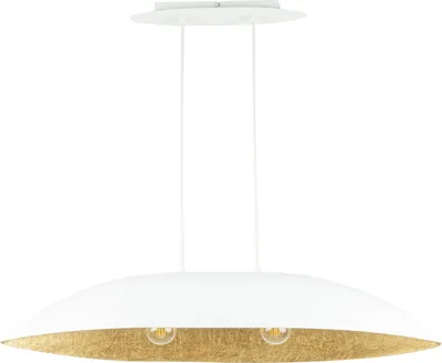 Obrázek produktu pro Sigma Lighting 2xE27 15W pryskyřicová podlouhlá oválná bílo-zlatá dvoubodová závěsná lampa Gondola