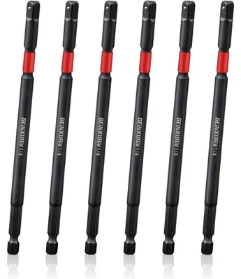 Image de Adaptateurs pour douilles de 6 pièces, 150 mm, en acier Cr-V, de 1/4 de pouce, à six pans, pour perceuse ou visseuse sans fil