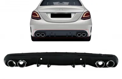Image de Diffuseur pour Mercedes C W205 S205 Sport Line 14-20 C43 Look Sorties d'échappement chromées