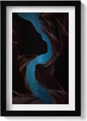 Produktbild von Sternenhimmel– Wandbild mit Rahmen – Gerahmtes Bild  – Wanddekoration – 20x30 cm – Schwarz