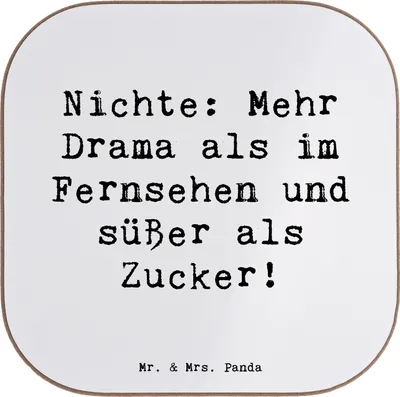 Produktbild von Mr. & Mrs. Panda Bierdeckel Personalisiert Nichte Freude - Weiß - Geschenk, Personalisierte Untersetzer, bedruckt, Geburtstage, Erinnerungen schaffen, Geschenke, Liebe