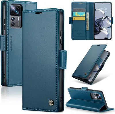 Produktbild von Xiaomi 12T Pro Hülle, Leder Brieftasche Kartenfach Schutzhülle mit Standfunktion für Xiaomi 12T / 12T Pro / Redmi K50 Ultra Blau