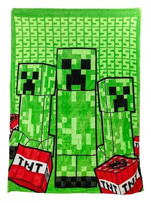 Obrázek produktu pro Dekorativní deka s motivem Creeper z Minecraftu, včetně polštáře