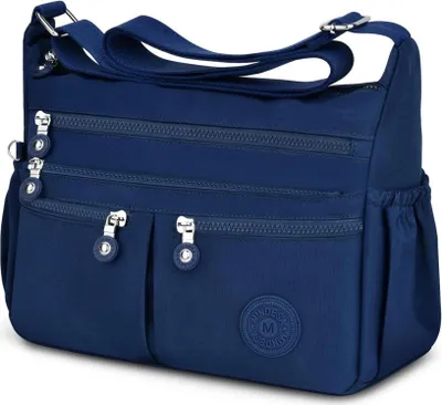 Immagine prodotto di TEUEN Crossbody Bag Ladies - Borsa a tracolla in nylon impermeabile - Grande e leggera - Molti scompartimenti