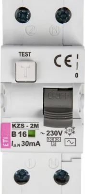 Produktbild von Differenzialschutzschalter 2P 16A B 0,03A Typ AC KZS-2M 002173104