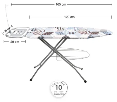 Produktbild von MSV 130022, Bügelbrett in Originalgröße, Abbildung, Stahl, 1500 x 380 mm, 76 cm, 97 cm
