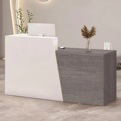 Obrázok produktu pre Pult so zásuvkou a odkladacími priehradkami, rozmer 130x42x100 cm, farba: biela + tmavosivá