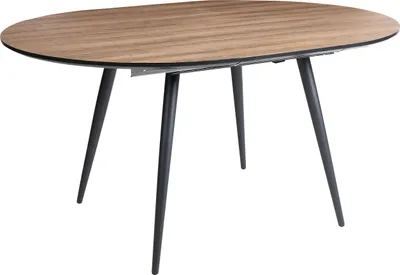 Produktbild von BELIANI Ausziehbarer Esstisch Hellbraun MDF Platte Eisen Beine Oval Modernes Design Industrial Style Esszimmertisch