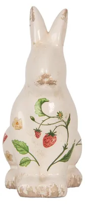 Immagine prodotto di Clayre & Eef figurina decorativa coniglio 13x10x21 cm fragole in Vetroceramica beige