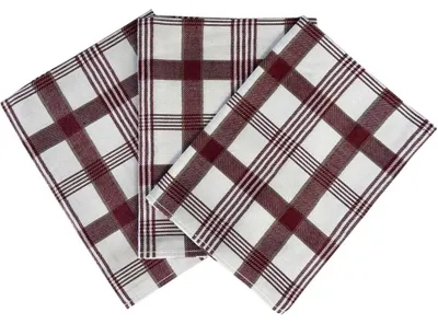 Obrázok produktu pre Extra savá utierka 50x70 cm Burgundská kockovaná 3 ks
