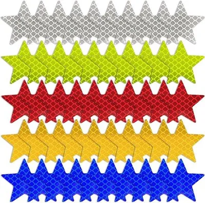 Produktbild von Reflektierende Warnsticker - Allzweck-Sicherheitsetiketten - Fahrzeug - Maschine - Fahrrad - 5 Farben