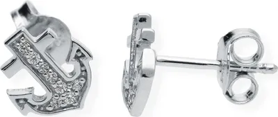 Produktbild von JuwelmaLux Ohrstecker Anker 925 Silber mit Zirkonia JL39-06-0130