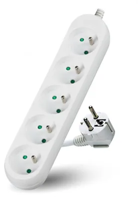Immagine prodotto di Cavo di prolunga Kobi LINEA, bianco, con 5 prese, lunghezza 1,5 metri, con messa a terra