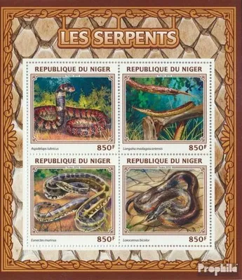 Produktbild von Briefmarken Niger 2016 Mi 4507-4510 Kleinbogen (kompl. Ausg.) postfrisch Schlangen