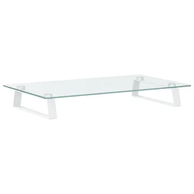 Obrázok produktu pre vidaXL Stojan na monitor biely 60x35x8 cm z tvrdeného skla a kovu